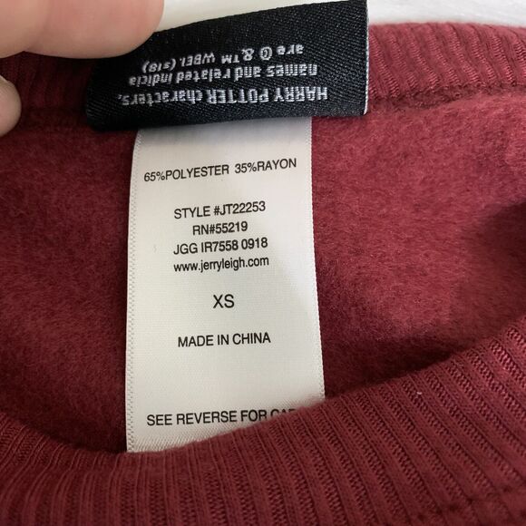 Harry Potter NWOT "I don't go looking for trouble" Maroon Sweater Size XS - Picture 7 of 10